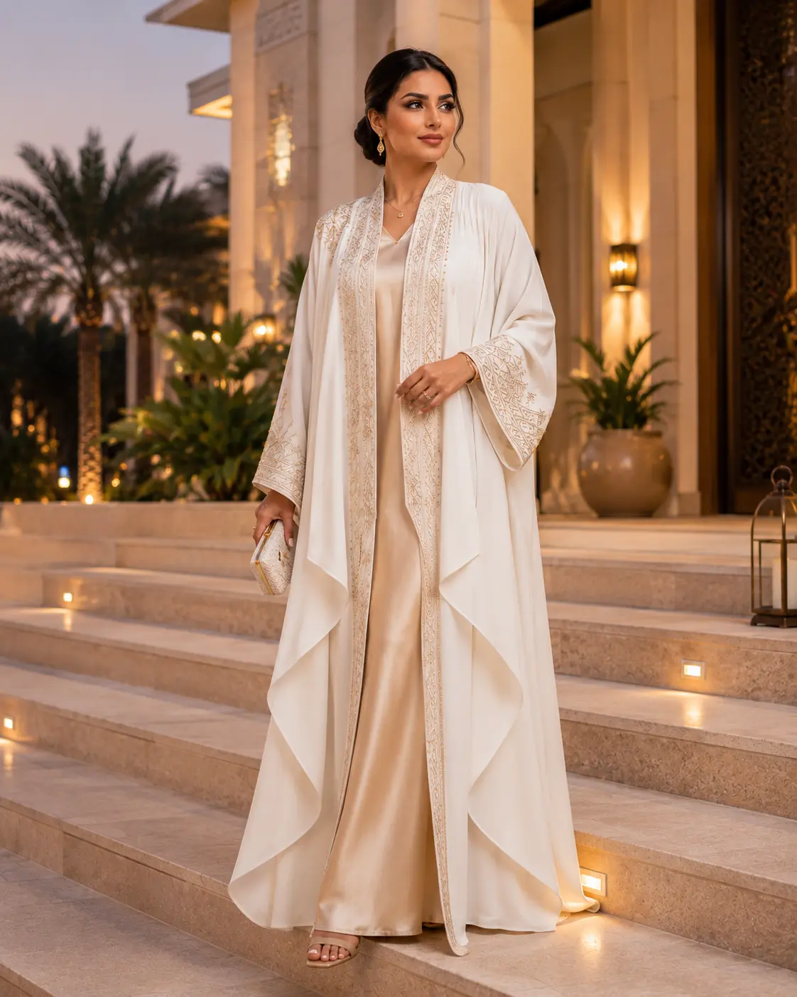 Contemporary Emirati inspired Eid couture abaya in Dubai