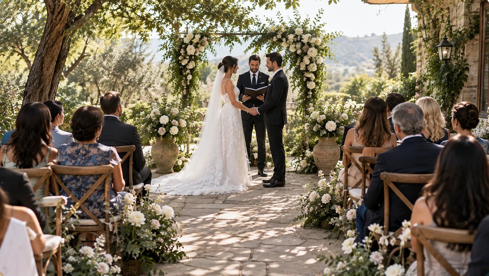Affordable garden wedding venue with simple elegant decor