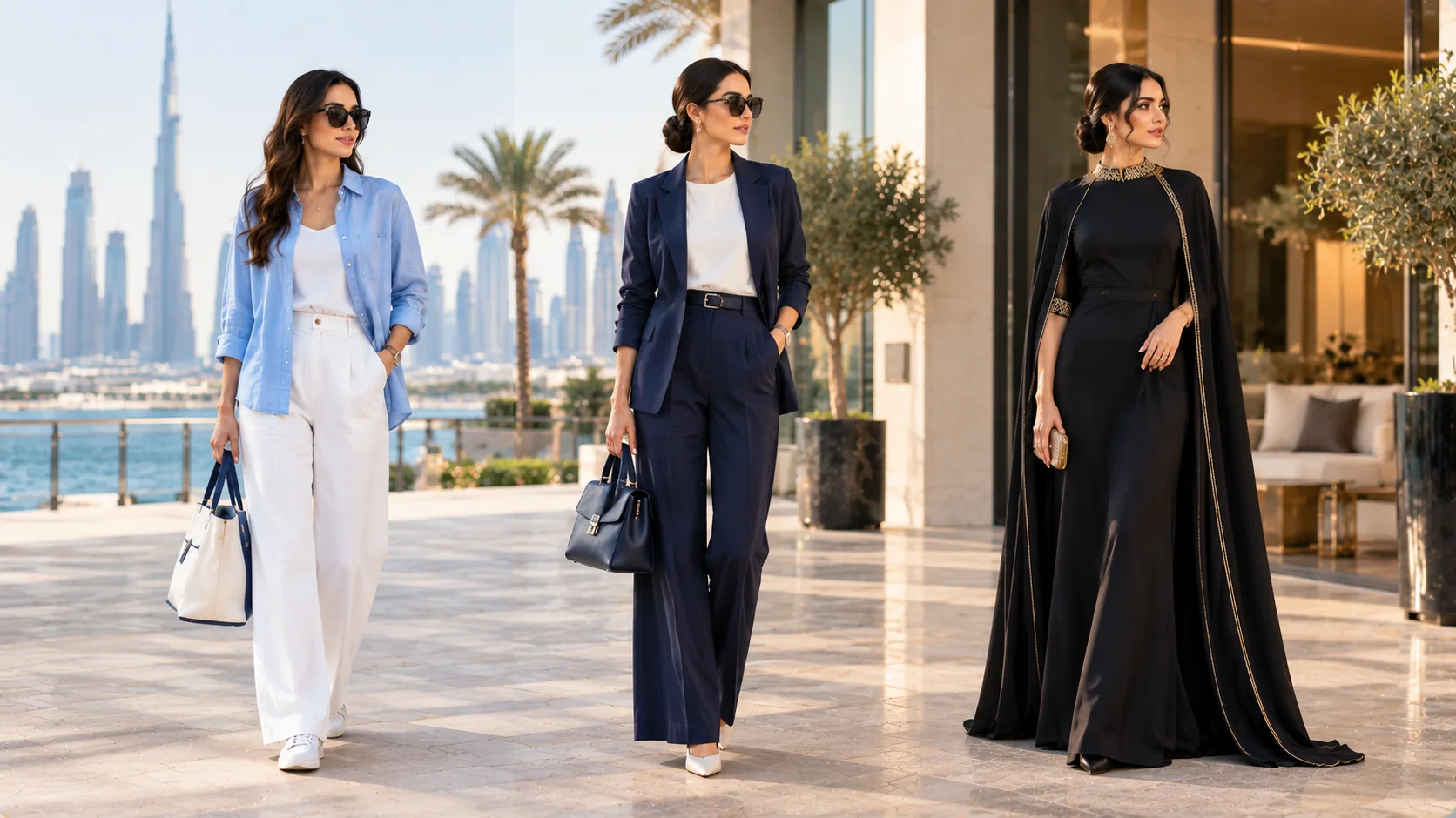 Color coordinated outfits for casual work and formal occasions