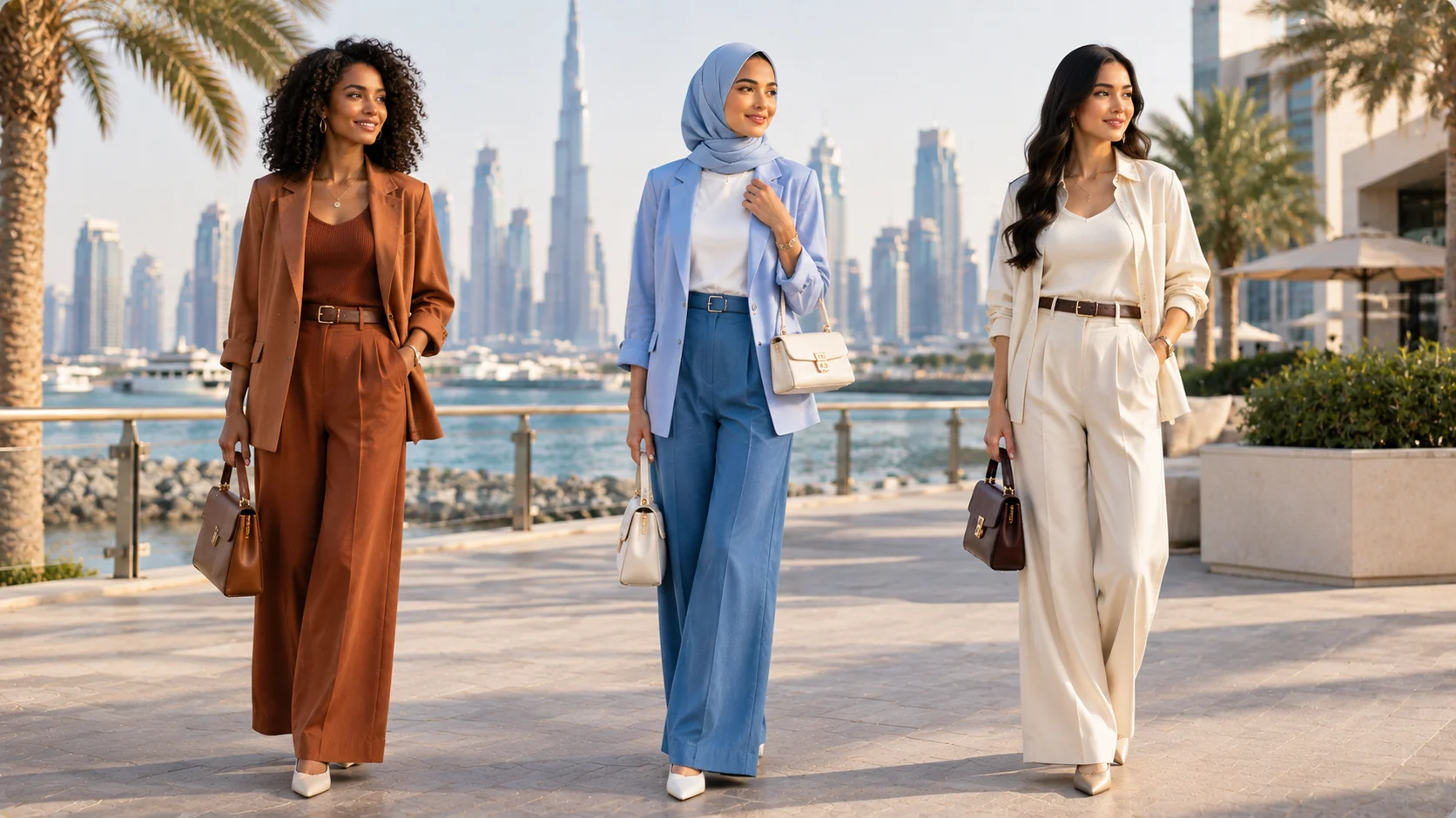 Different clothing colors styled for different skin tones