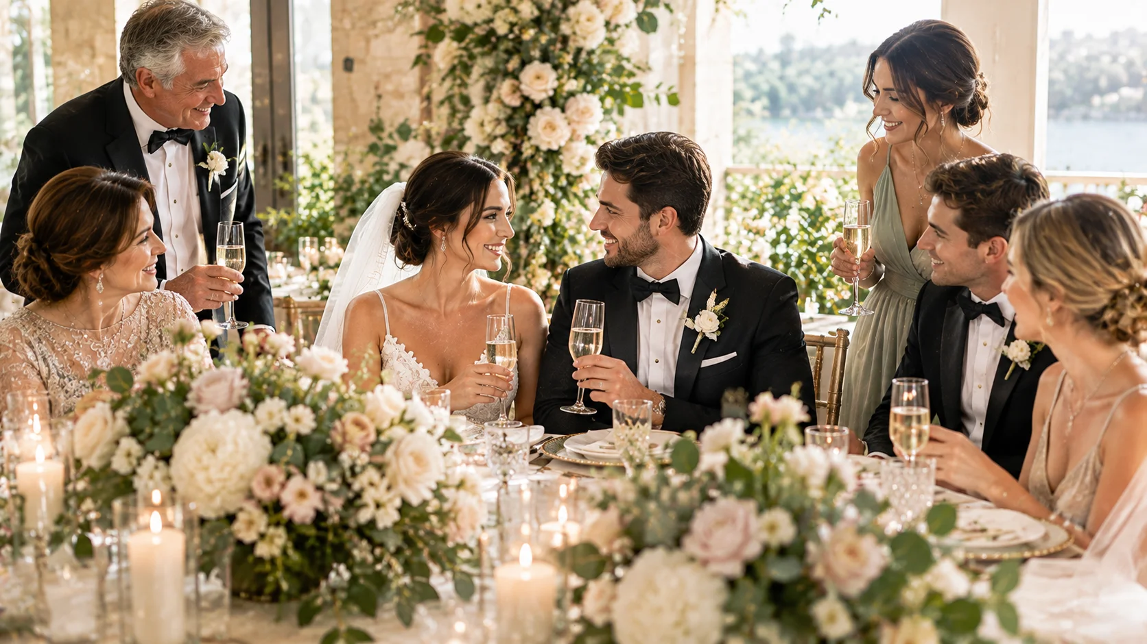 Elegant intimate wedding celebration with stylish decor