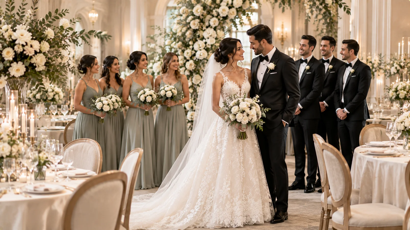 Elegant wedding venue showing how wedding colors can complement the venue and wedding mood