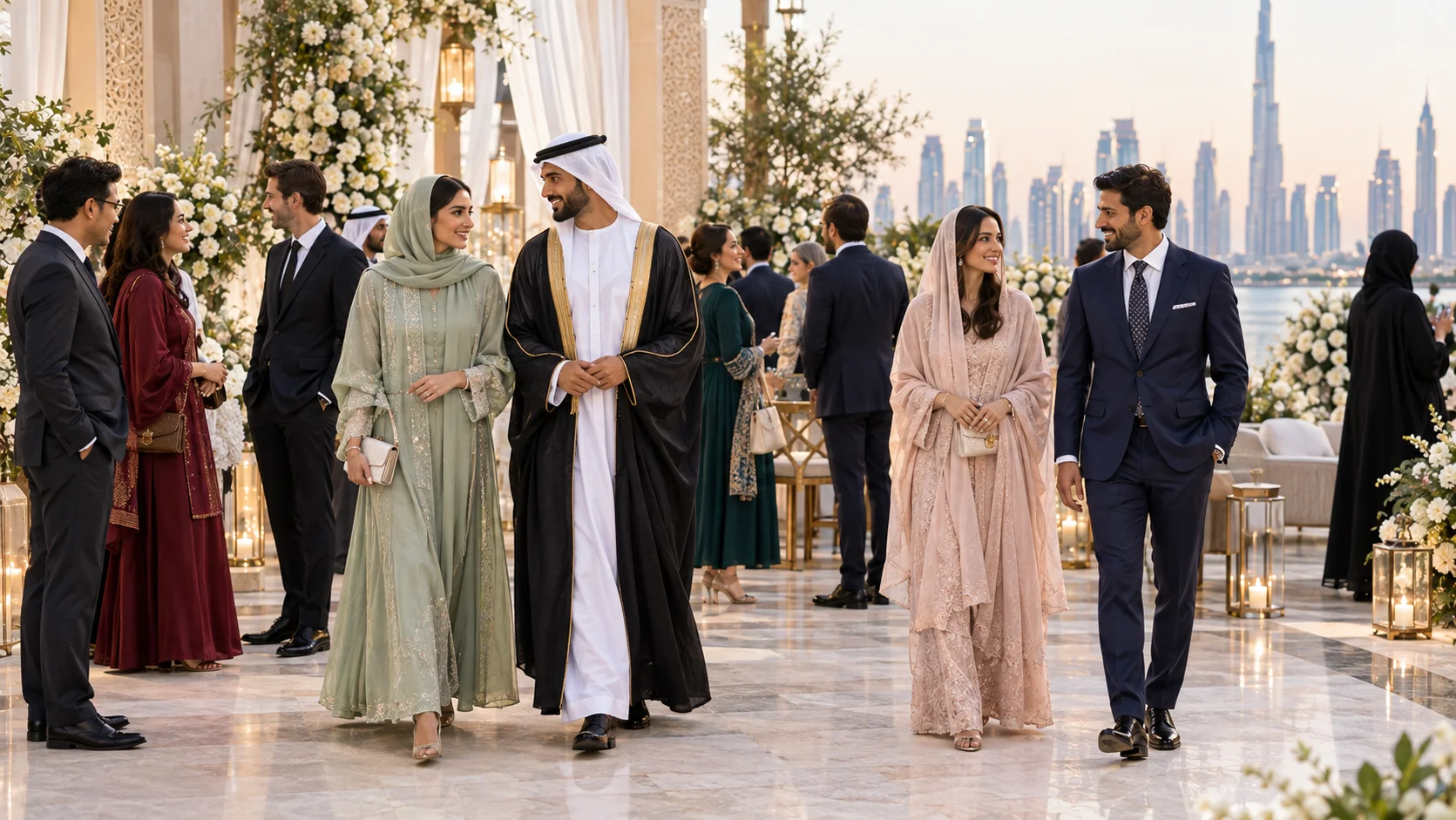 Modest wedding guest attire for religious and traditional ceremonies in Dubai