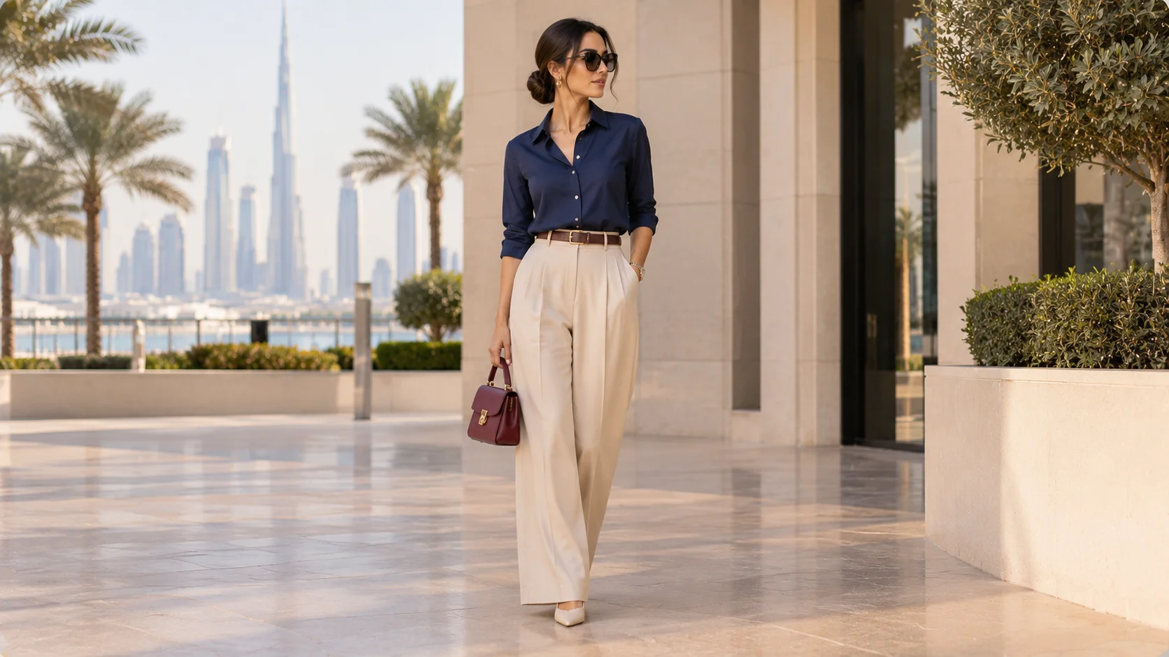 Outfit showing base supporting and accent clothing colors