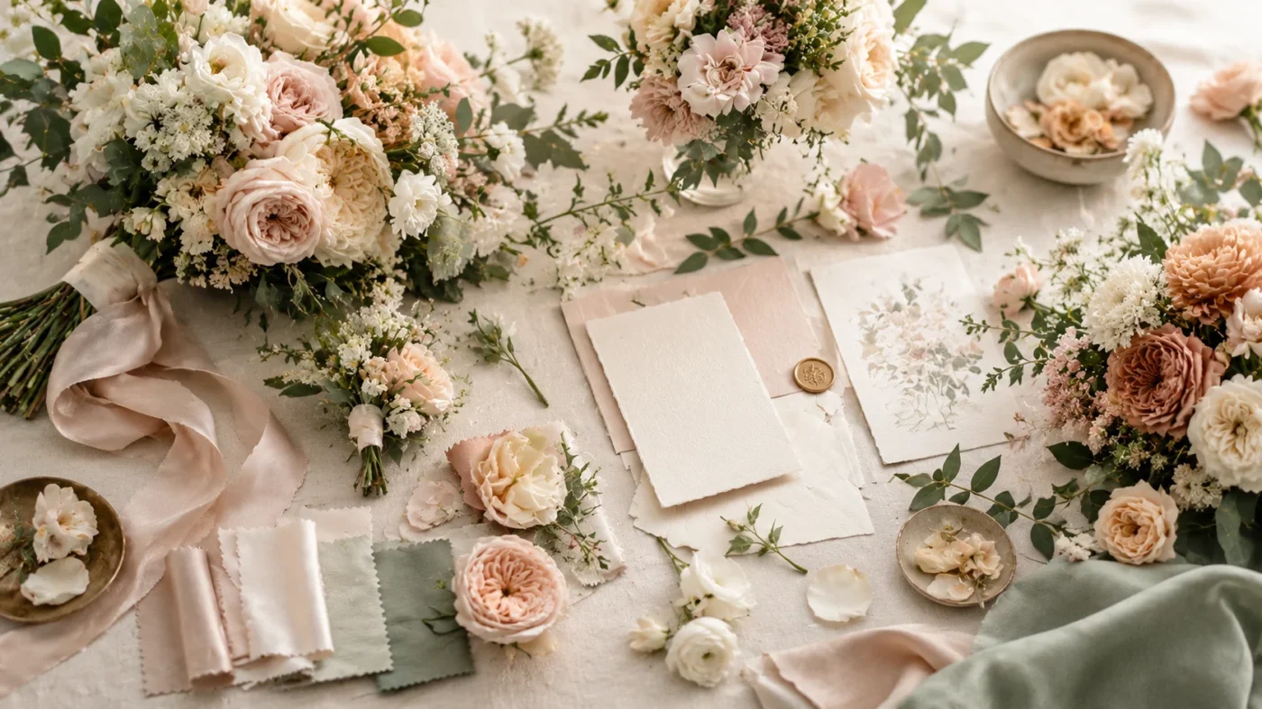 Wedding-flower-color-palette-with-ivory-blush-and-champagne-tones