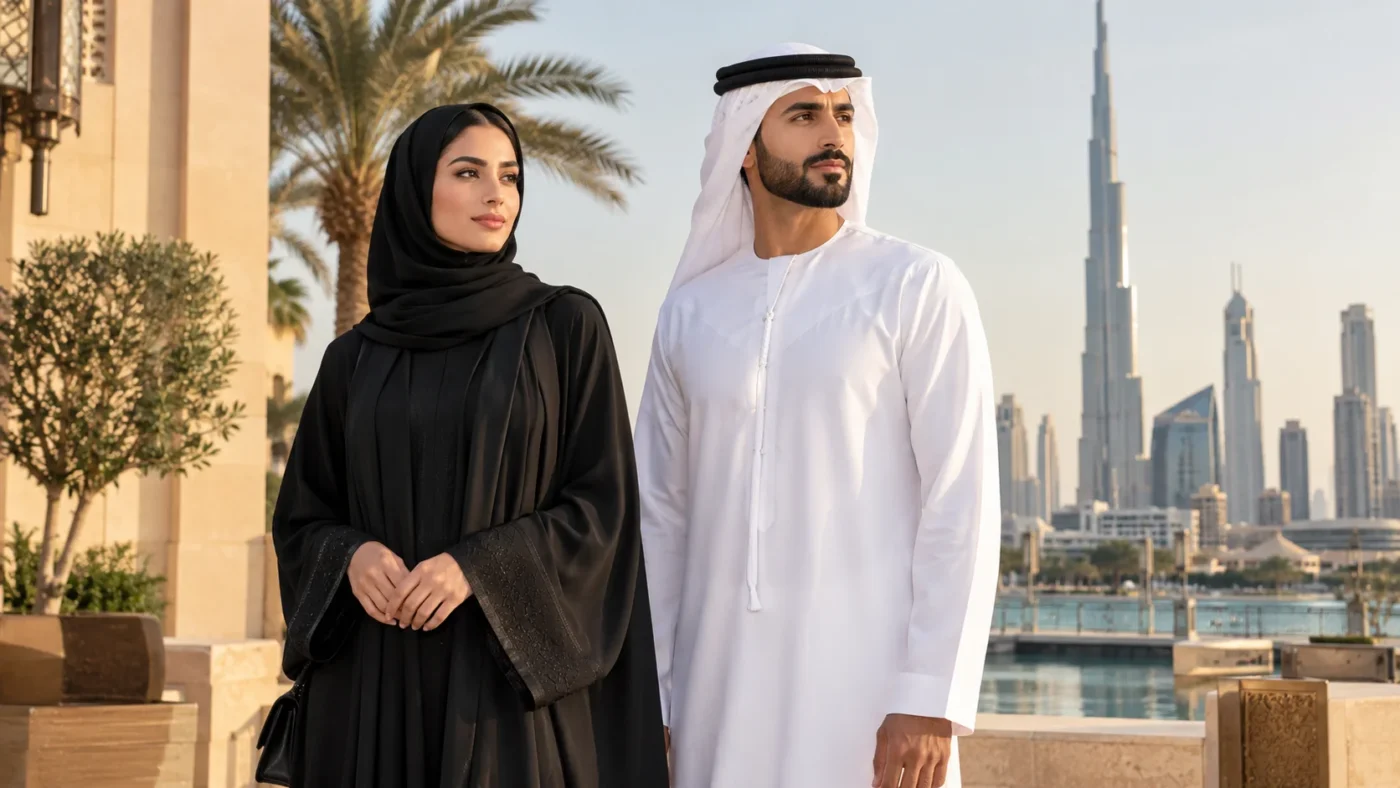 Traditional-Emirati-abaya-sheila-and-kandura-in-Dubai